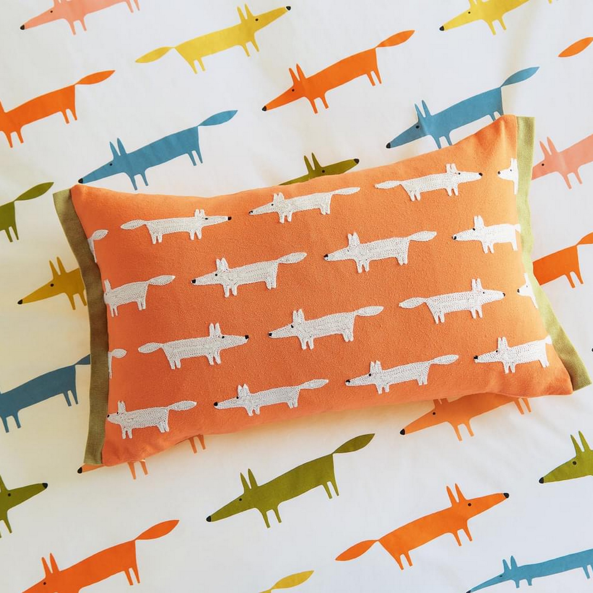 Mr Fox Birthday Cushion By Scion In Confetti